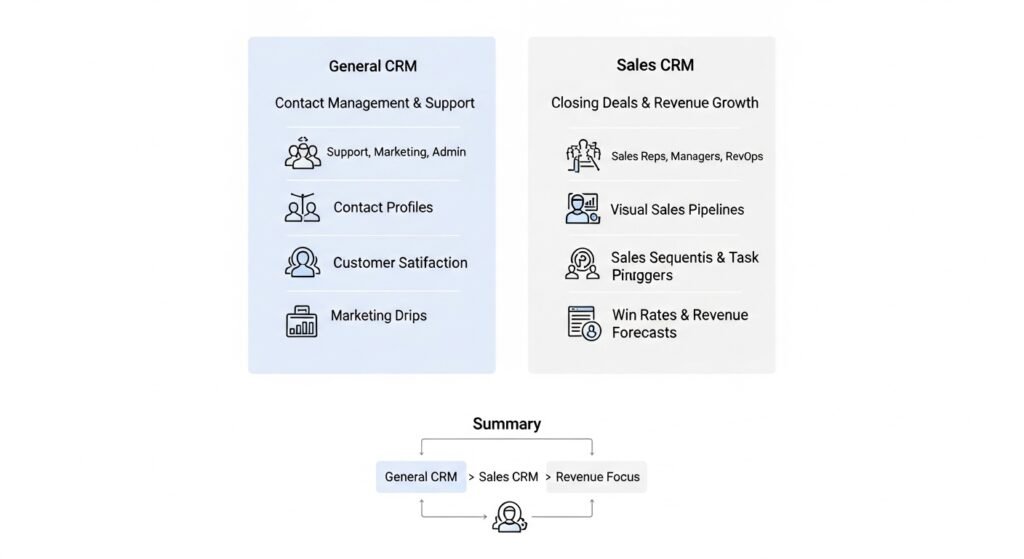 general CRM and a Sales CRM