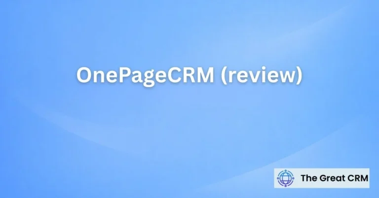 OnePageCRM Review
