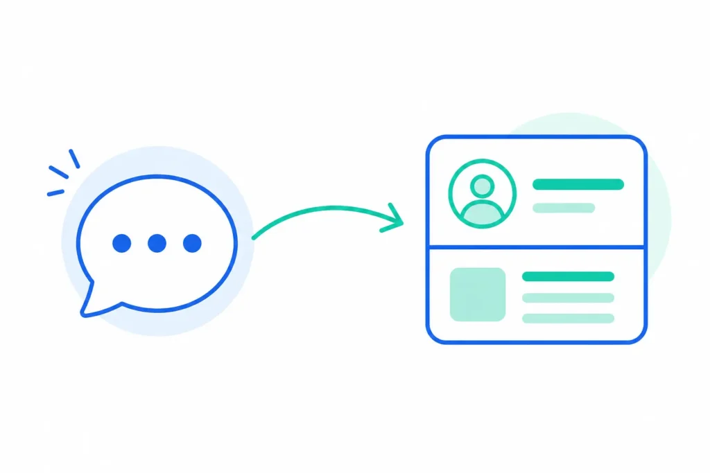 diagram of a chatbot syncing lead data into a CRM contact record