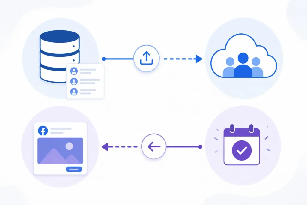 CRM data flowing back to Facebook through Custom Audiences and the Conversions API