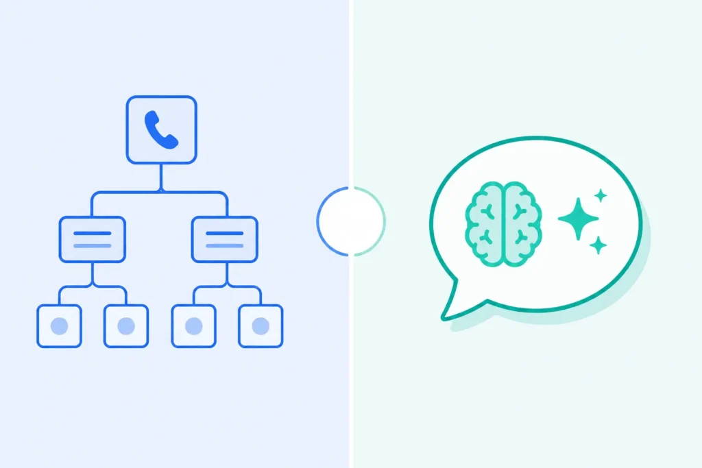 rule based chatbot compared to AI chatbot illustration